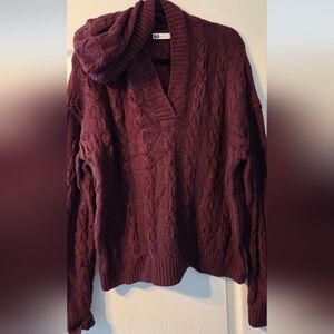 SO Women's V-Neck Sweater - Rich Maroon